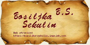 Bosiljka Sekulin vizit kartica